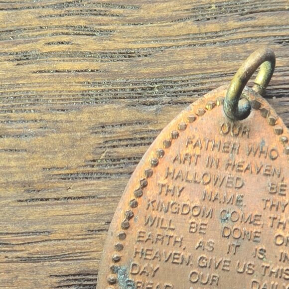 1970s squashed penny Lord's Prayer pendant (Gen X memorabilia) - Picture 5 of 6